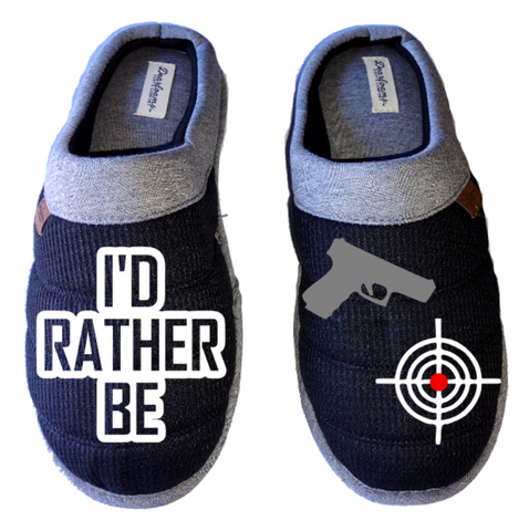 I'd rather be shooting guns DF by DEARFOAMS Men's Slippers / House Shoes slides gift