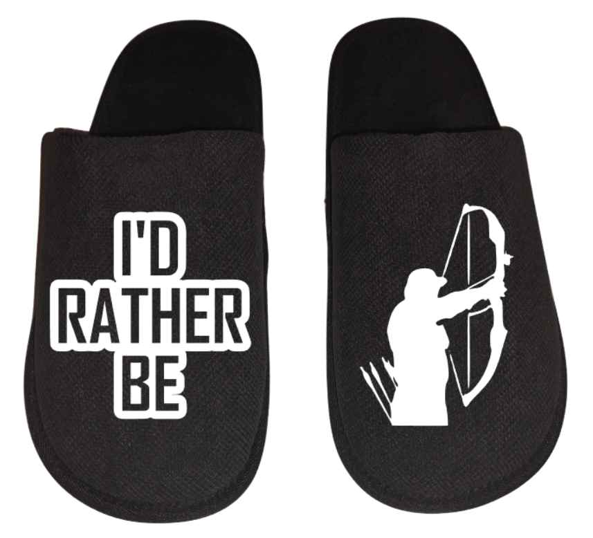 I'd rather be Bow Hunting birds deer Men's Slippers / House Shoes slides gift