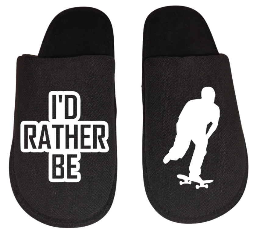 Skateboarding I'd rather be Skateboarding Men's Slippers / House Shoes slides gift