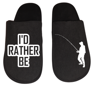 Fishing I'd rather be Fishing Men's Slippers / House Shoes slides gift