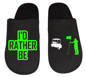 Golf I'd rather be Golfing Men's Slippers / House Shoes slides gift