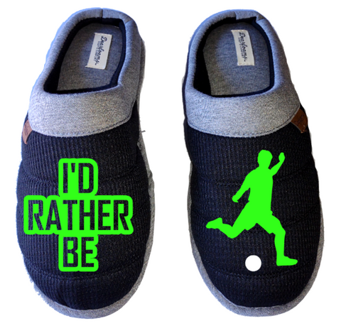 I'd rather be playing soccer DF by DEARFOAMS Men's Slippers / House Shoes slides gift