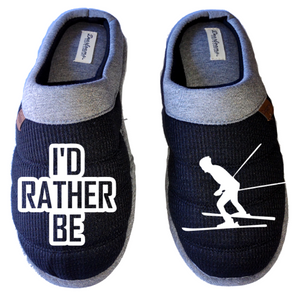 I'd rather be skiing DF by DEARFOAMS Men's Slippers / House Shoes slides gift