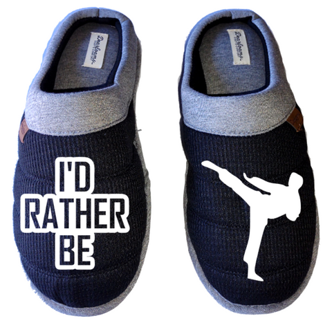 I'd rather be practicing karate DF by DEARFOAMS Men's Slippers / House Shoes slides gift