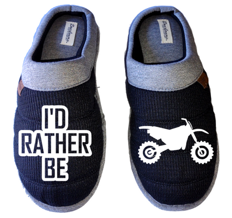 I'd rather be off-road dirt bike riding DF by DEARFOAMS Men's Slippers / House Shoes slides gift