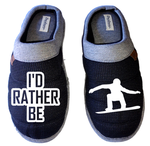 Snowboarding I'd rather be snowboarding DF by DEARFOAMS Men's Slippers / House Shoes slides gift