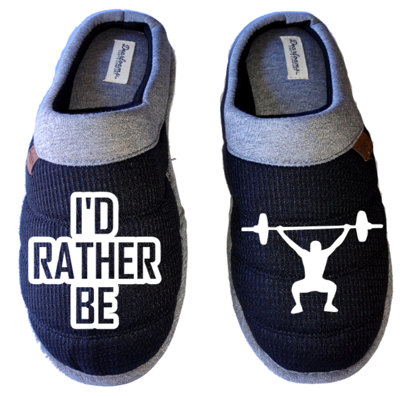 Weightlifting I'd rather be lifting weights DF by DEARFOAMS Men's Slippers / House Shoes slides gift