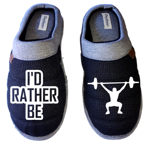 Weightlifting I'd rather be lifting weights DF by DEARFOAMS Men's Slippers / House Shoes slides gift