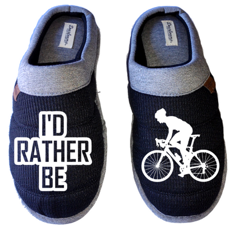 Cycling I'd rather be cycling DF by DEARFOAMS Men's Slippers / House Shoes slides gift