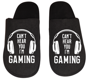 can't hear you I'm gaming headphones video game Gamer Gaming Men's Slippers / House Shoes slides dad husband father son gift