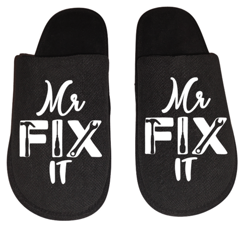 Mr mister fix it tools Men's Slippers / House Shoes slides dad fathers day gift