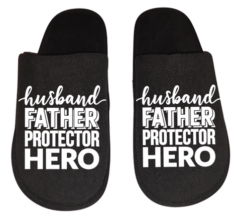 Husband father protector hero Men's Slippers / House Shoes slides dad fathers day gift