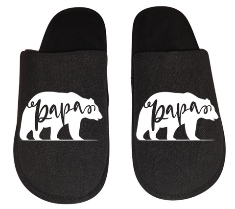 Papa bear Men's Slippers / House Shoes slides dad fathers day gift