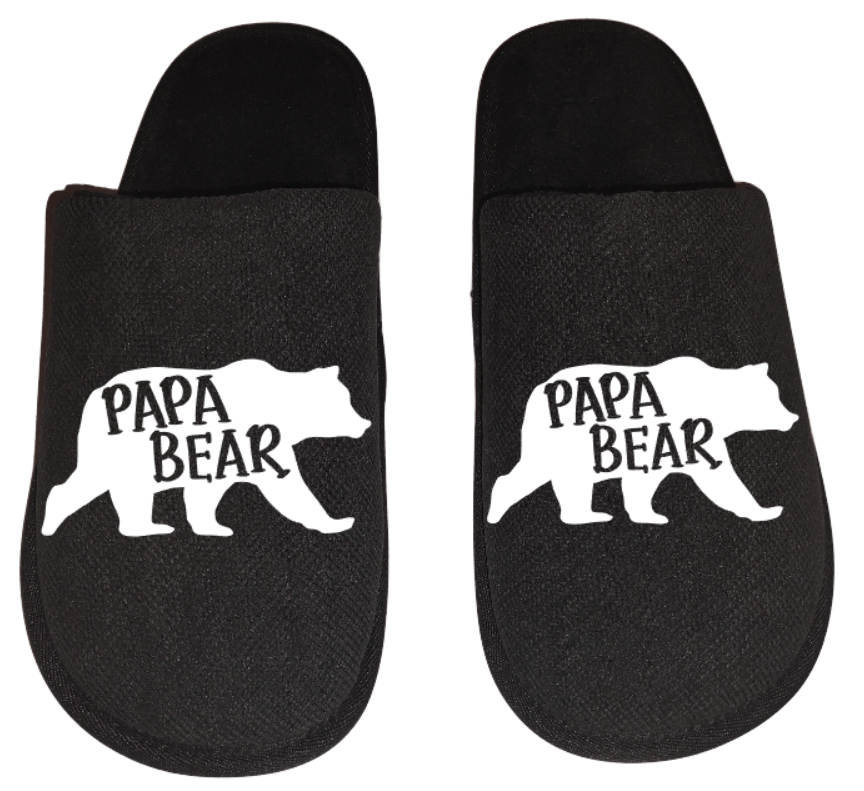 Papa bear Men's Slippers / House Shoes slides dad fathers day gift