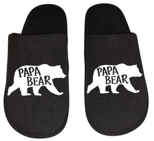 Papa bear Men's Slippers / House Shoes slides dad fathers day gift