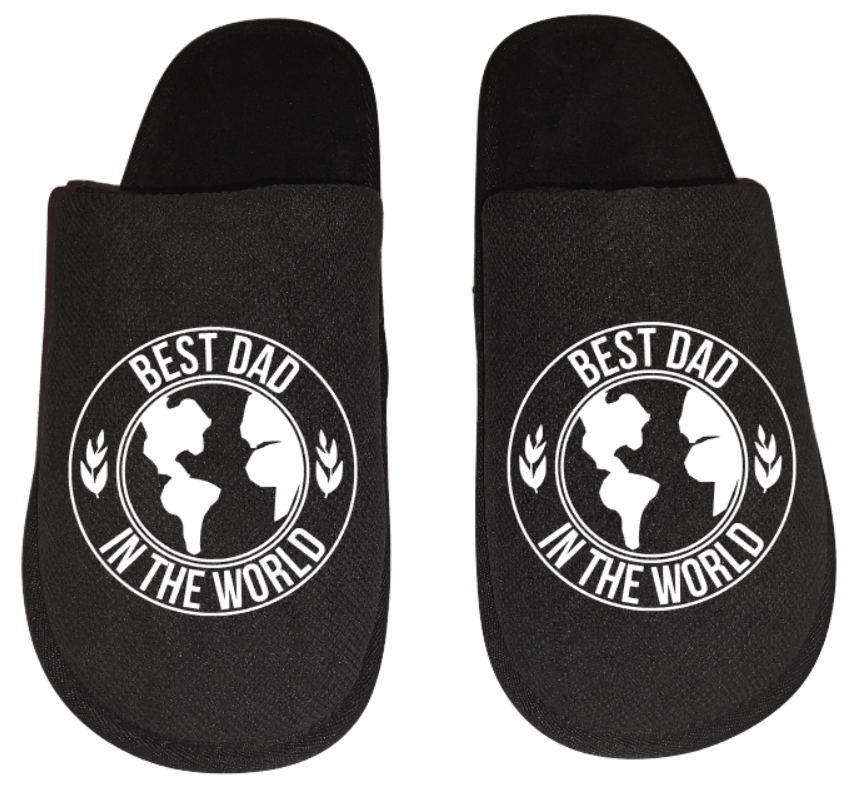 Best dad in the world Men's Slippers / House Shoes slides dad fathers day gift