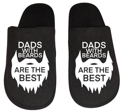Dad's with beards are the best Men's Slippers / House Shoes slides dad fathers day gift