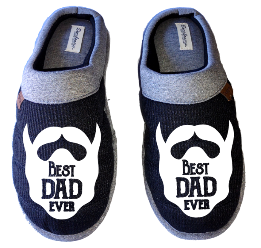 Best dad ever beard DF by DEARFOAMS Men's Slippers / House Shoes slides dad father's day gift