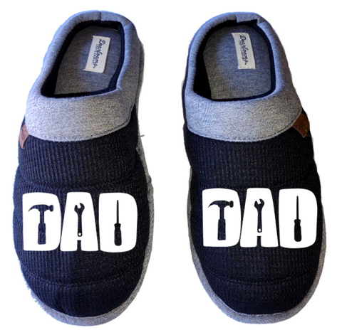 Dad tool font DF by DEARFOAMS Men's Slippers / House Shoes slides dad father's day gift