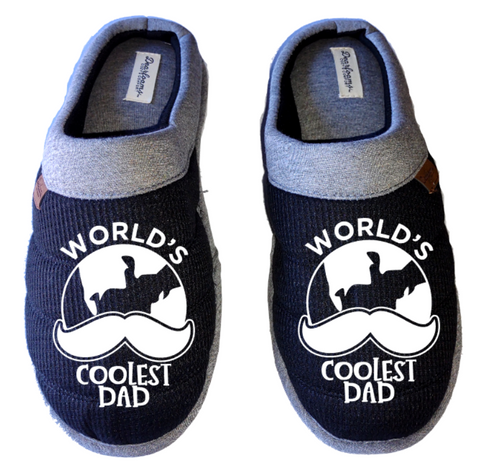 World's coolest dad DF by DEARFOAMS Men's Slippers / House Shoes slides dad father's day gift