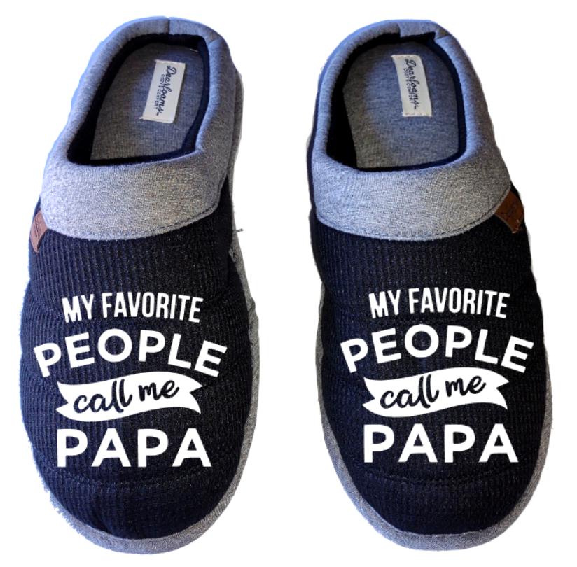 My favorite people call me papa DF by DEARFOAMS Men's Slippers / House Shoes slides dad father's day gift