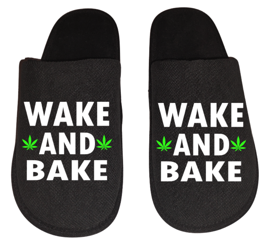 Wake and bake Medical Marijuana mmj medicinal weed 4:20 mary Jane Men's Slippers / House Shoes slides weed head dope dad husband gift