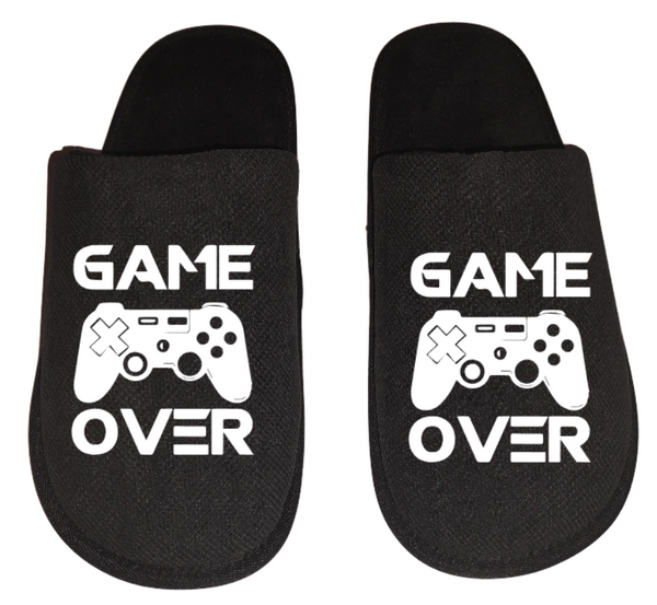 Game over video game Gamer Gaming Men's Slippers / House Shoes slides dad husband father son gift