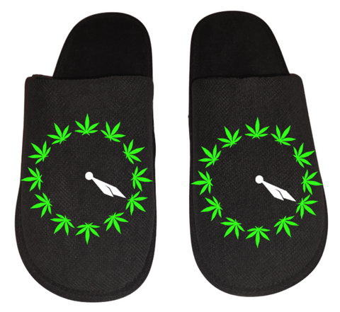Four twenty 420 o'clock Medical Marijuana mmj medicinal weed 4:20 mary Jane Men's Slippers / House Shoes slides weed head dope dad husband gift