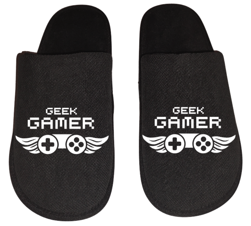 Geek gamer video game Gamer Gaming Men's Slippers / House Shoes slides dad husband father son gift