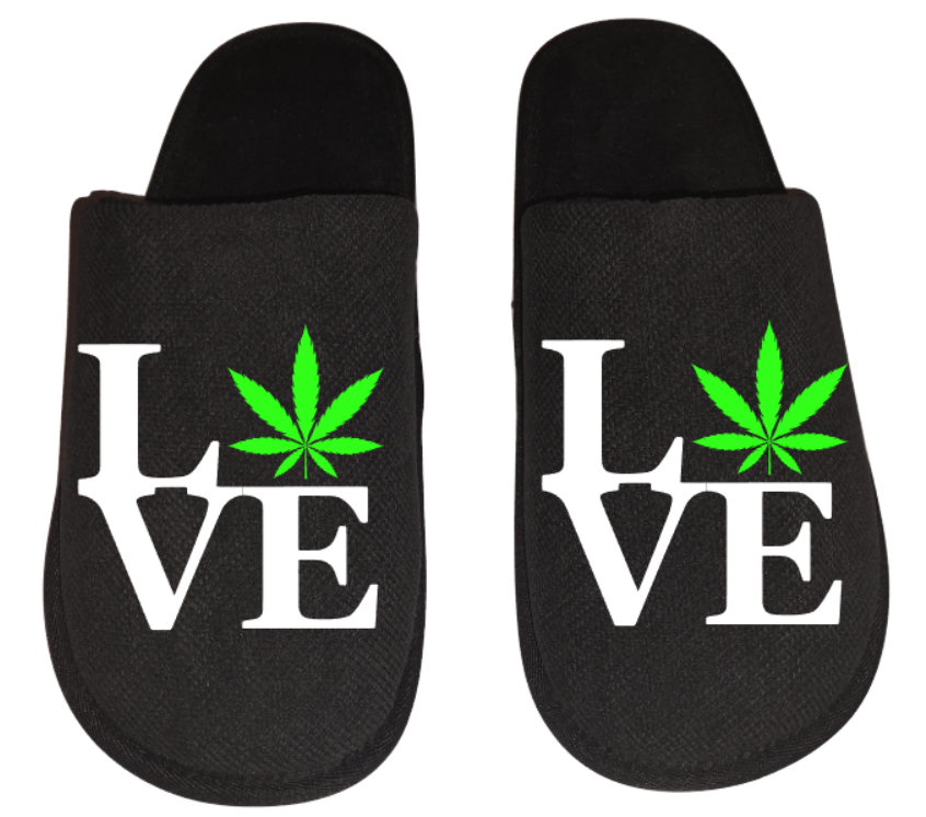 Love weed Medical Marijuana mmj medicinal weed 4:20 mary Jane Men's Slippers / House Shoes slides weed head dope dad husband gift