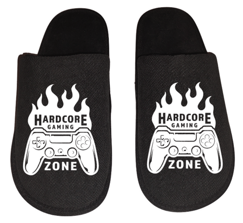 hardcore gaming zone video game Gamer Gaming Men's Slippers / House Shoes slides dad husband father son gift