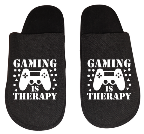 gaming is therapy video game Gamer Gaming Men's Slippers / House Shoes slides dad husband father son gift