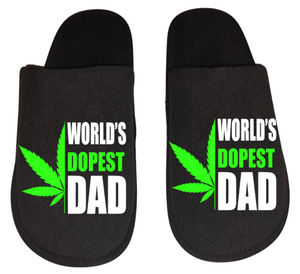 World's dopest dad Medical Marijuana mmj medicinal weed 4:20 mary Jane Men's Slippers / House Shoes slides weed head dope dad husband gift