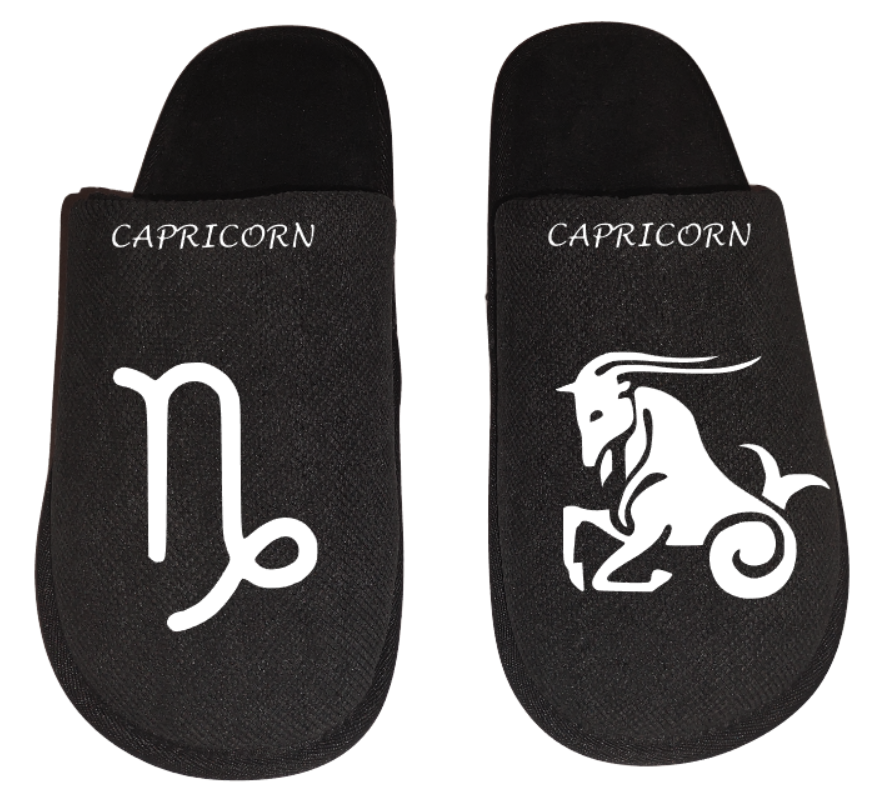 Capricorn Zodiac sign Astrology horoscope Men's Slippers / House Shoes slides dad husband father gift