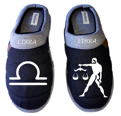 Libra Zodiac sign Astrology horoscope DF by DEARFOAMS Men's Slippers / House Shoes slides dad father husband gift