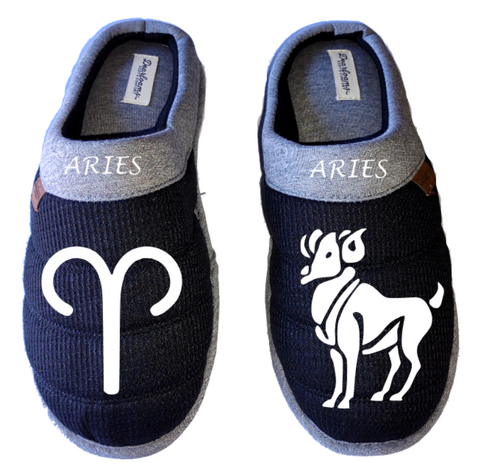 Aries Zodiac sign Astrology horoscope DF by DEARFOAMS Men's Slippers / House Shoes slides dad father husband gift