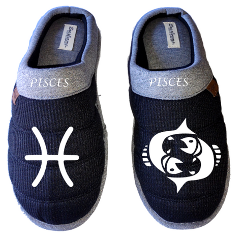 Pisces Zodiac sign Astrology horoscope DF by DEARFOAMS Men's Slippers / House Shoes slides dad father husband gift
