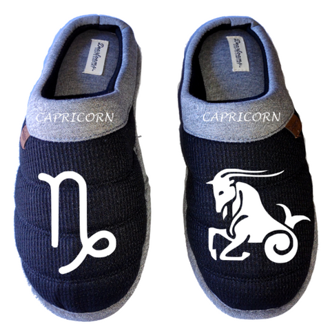 Capricorn Zodiac sign Astrology horoscope DF by DEARFOAMS Men's Slippers / House Shoes slides dad father husband gift