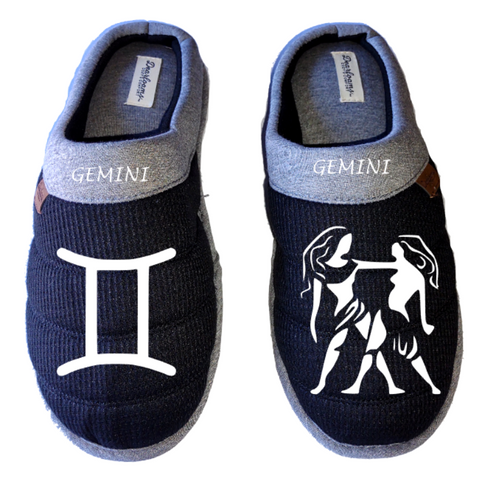 Gemini Zodiac sign Astrology horoscope DF by DEARFOAMS Men's Slippers / House Shoes slides dad father husband gift