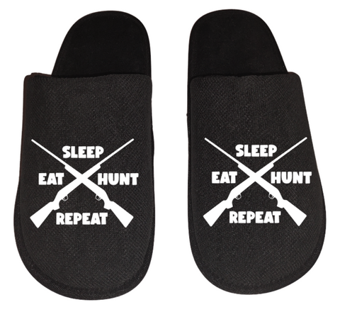 Eat sleep hunt repeat Men's hunting Slippers House Shoes slides father dad husband gift