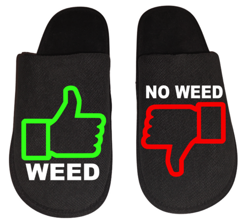 Medical Marijuana thumbs up weed 4:20 Mary Jane Men's Slippers / House Shoes slides gift