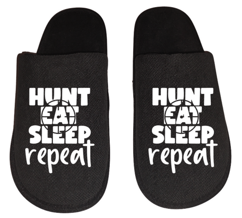 Hunt eat sleep repeat Men's hunting Slippers House Shoes slides father dad husband gift
