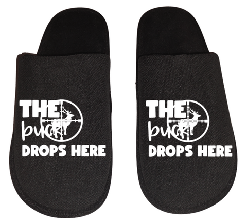 The buck drops here Men's hunting Slippers House Shoes slides father dad husband gift