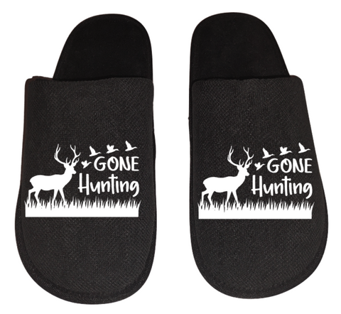 Gone hunting Men's hunting Slippers House Shoes slides father dad husband gift