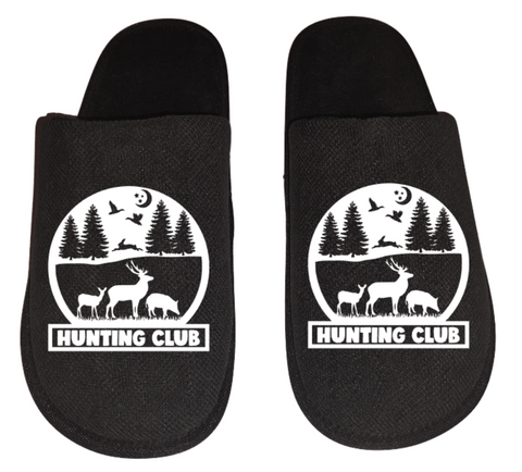 Hunting club deer trees Men's hunting Slippers House Shoes slides father dad husband gift