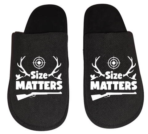 Size matters Men's hunting Slippers House Shoes slides father dad husband gift