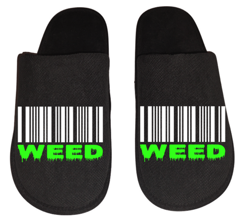 Barcode weed Medical Marijuana mmj medicinal weed 4:20 mary Jane Men's Slippers / House Shoes slides weed head dope dad husband gift