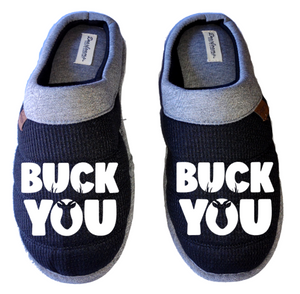 Buck you deer funny Men's DF by DEARFOAMS hunting Slippers House Shoes slides father dad husband gift