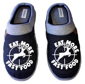 Eat More fast food deer funny Men's DF by DEARFOAMS hunting Slippers House Shoes slides father dad husband gift