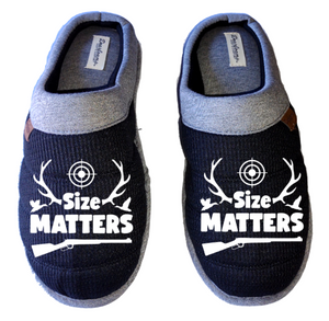 Size matters funny Men's DF by DEARFOAMS hunting Slippers House Shoes slides father dad husband gift